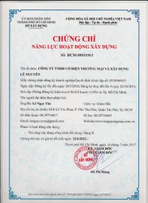 Chứng chỉ năng lực hoạt động xây dựng